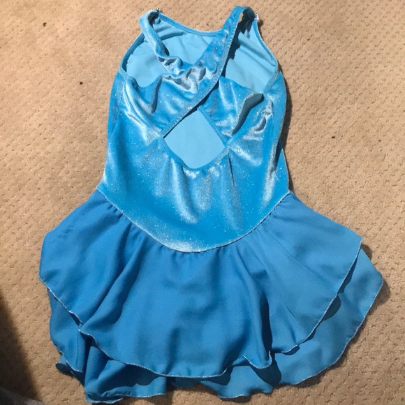 Light Blue Figure Skating Dress - Picture 2 of 2